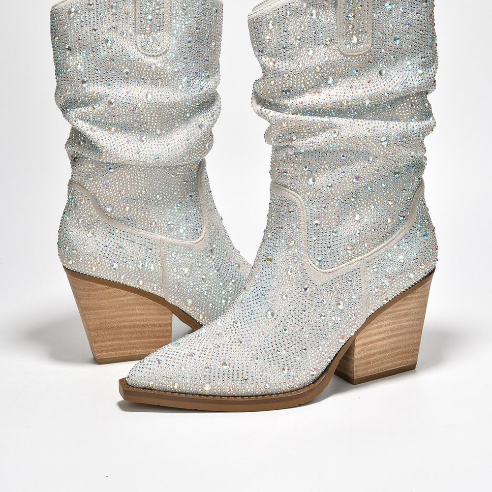 COWGIRL WESTERN BOOTIE WITH STONES - Picture 1 of 6